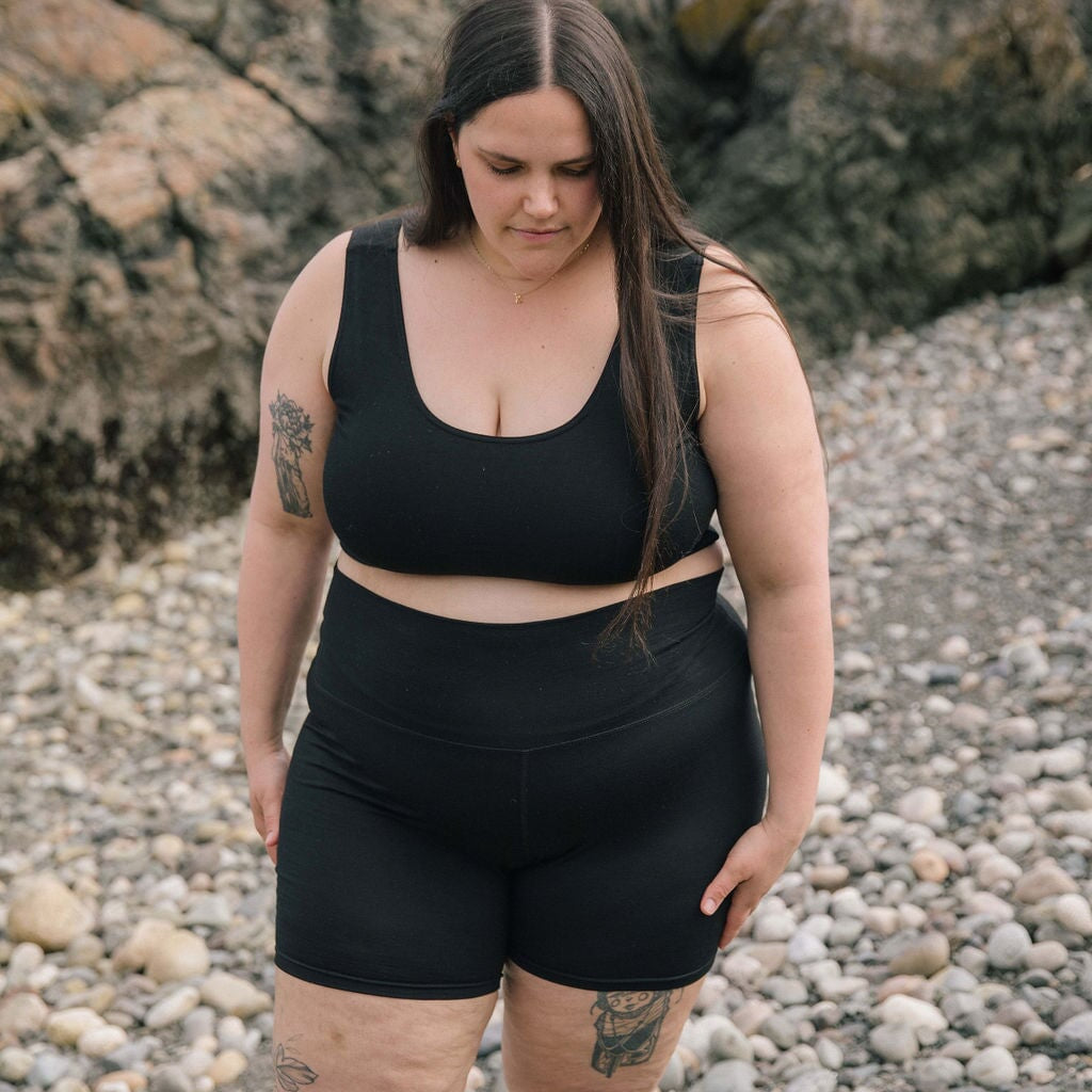Bike Shorts 6"| Sybil is wearing size 3XLarge, height is 5.6"