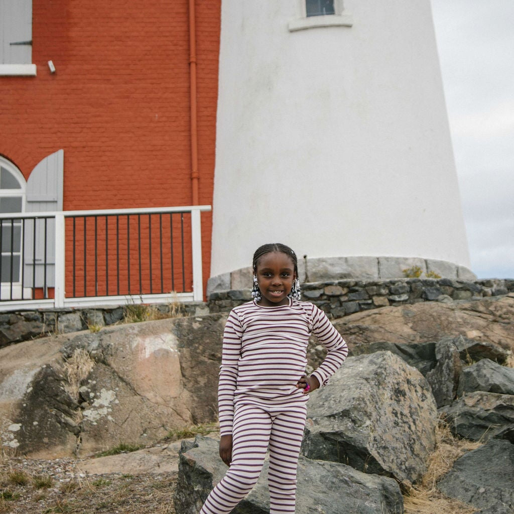 Big Kids Thermal Bottoms - Stripes - Final Sale