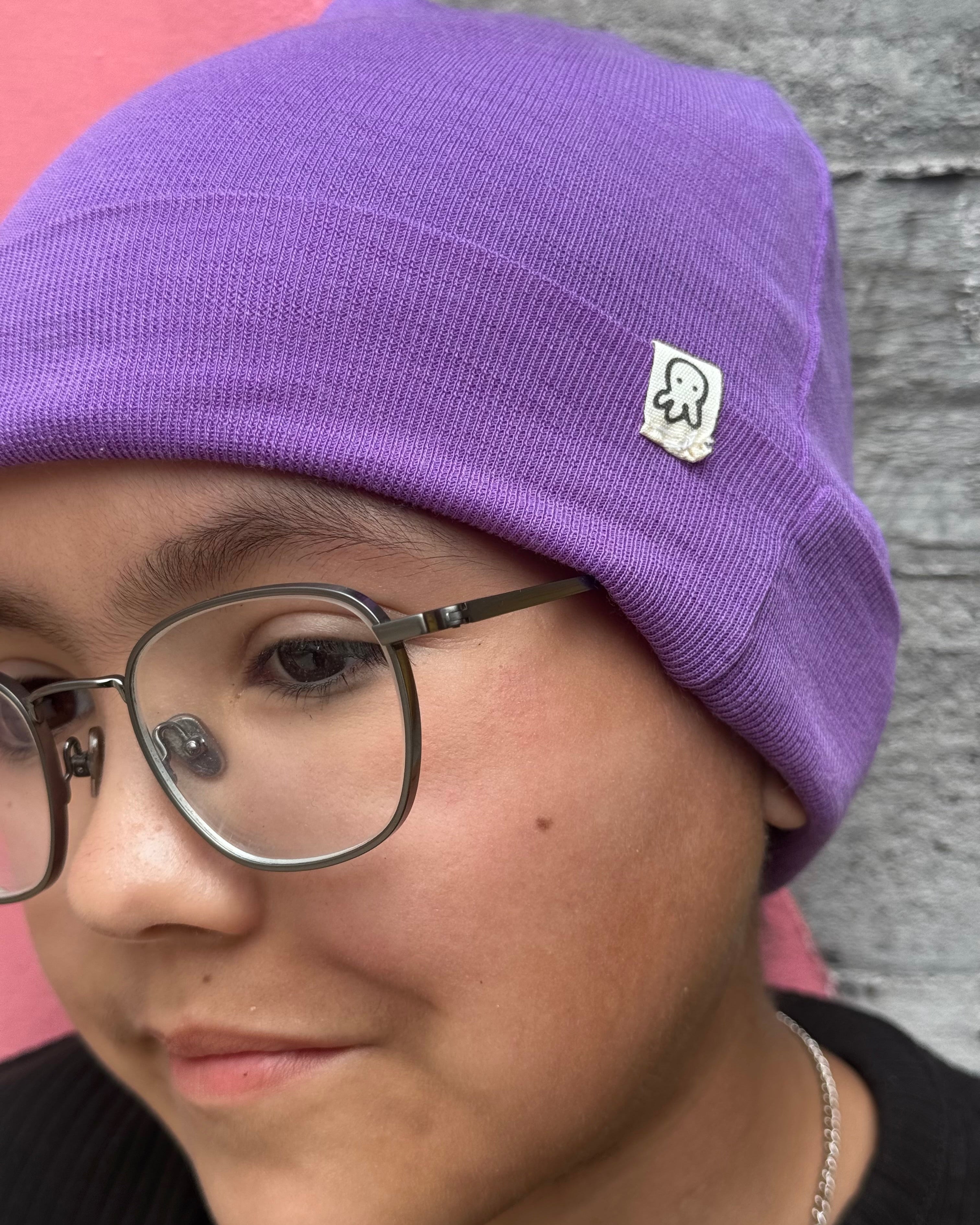 Chloe's Merino Purple Beanie