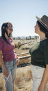 Fitted T | Stela is wearing size XSmall, height 5.7", Norah is wearing size Large, height 5.6"