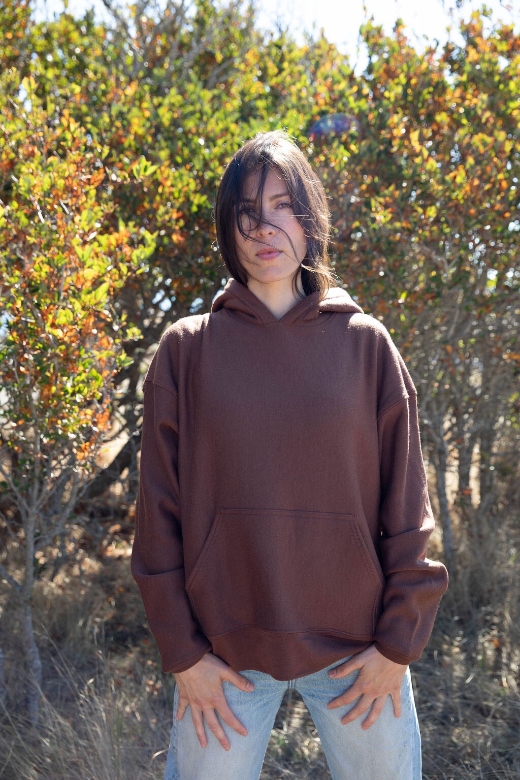 Hoodie | Stela is wearing size Medium, height is 5.7"