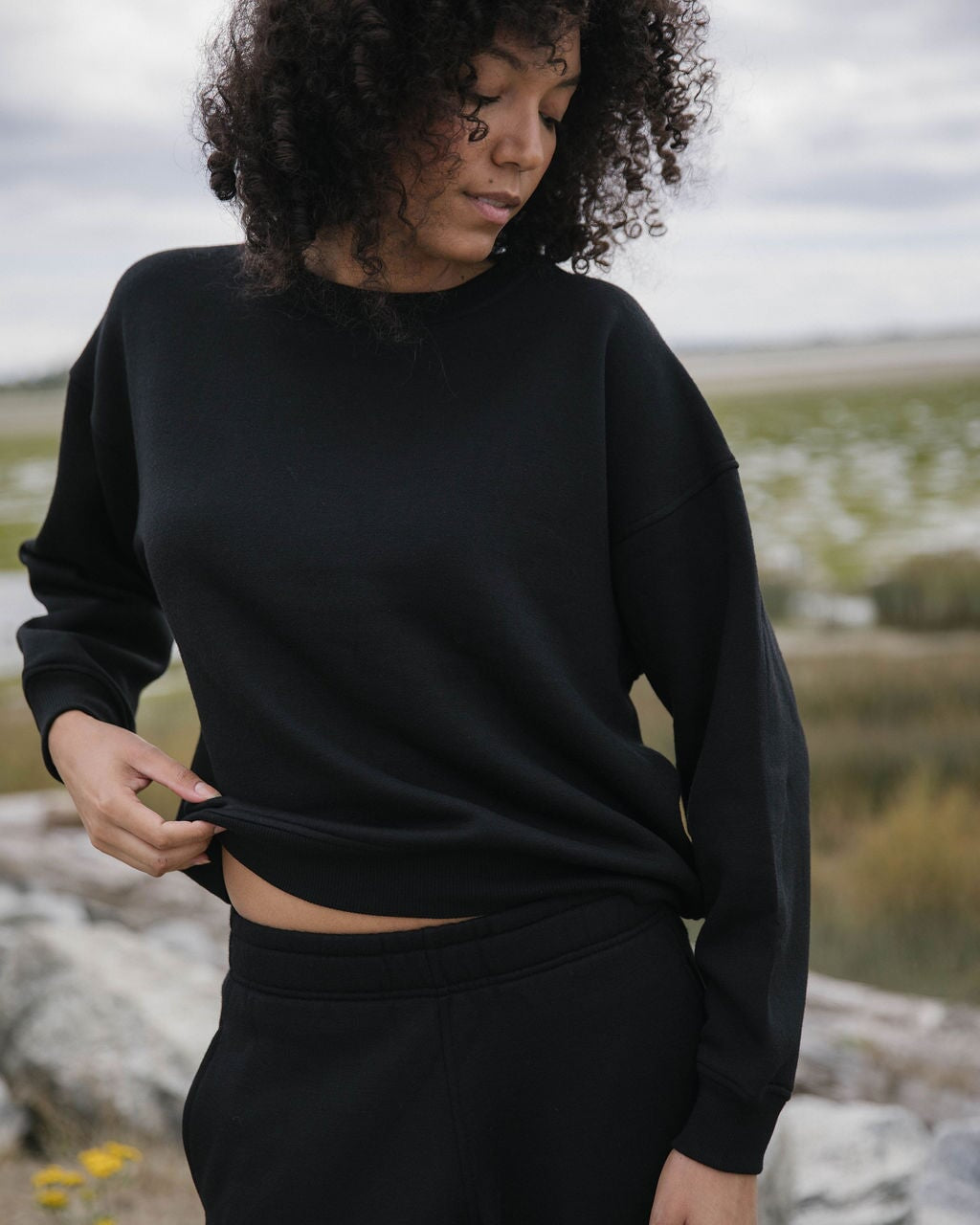 Merino Crew Sweatshirt | Model is wearing size Small, height 5.9"
