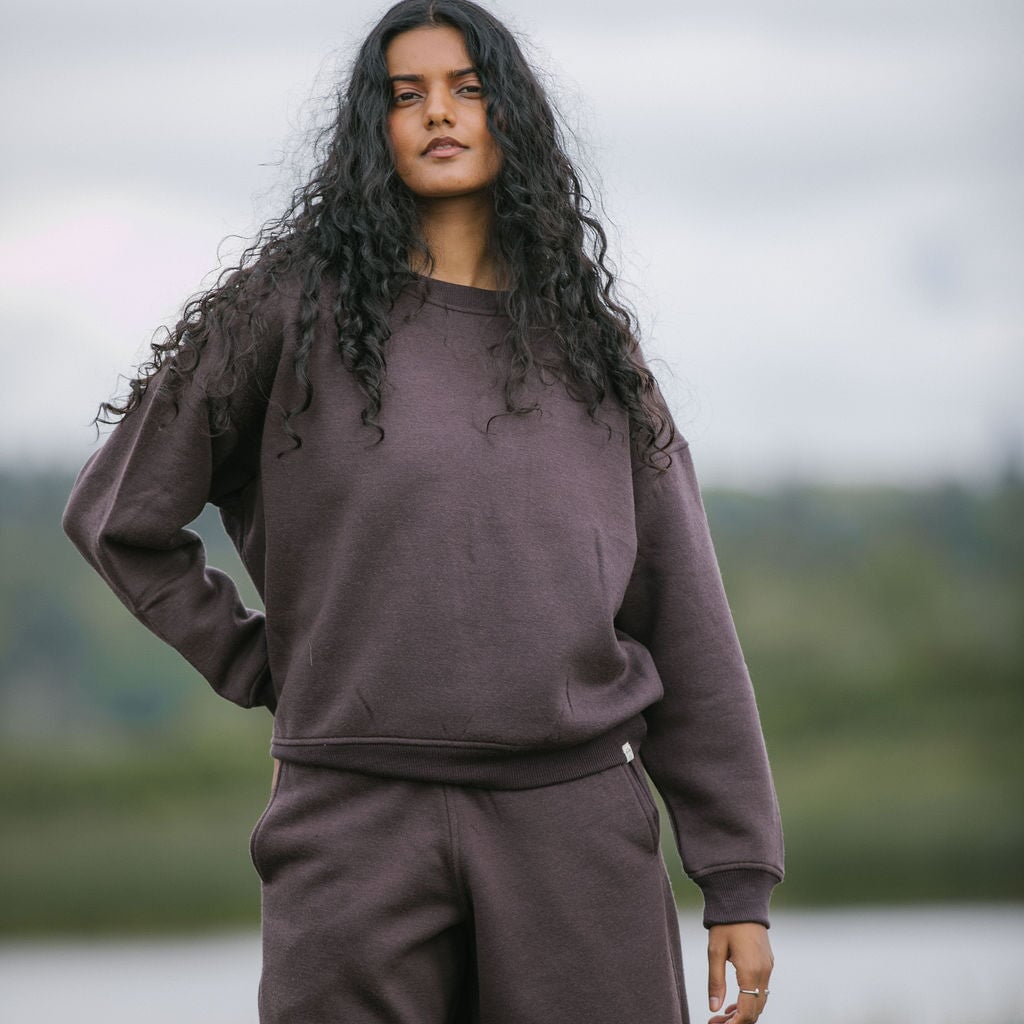 Merino Crew Sweatshirt | Model is wearing size XSmall, height 5.4"