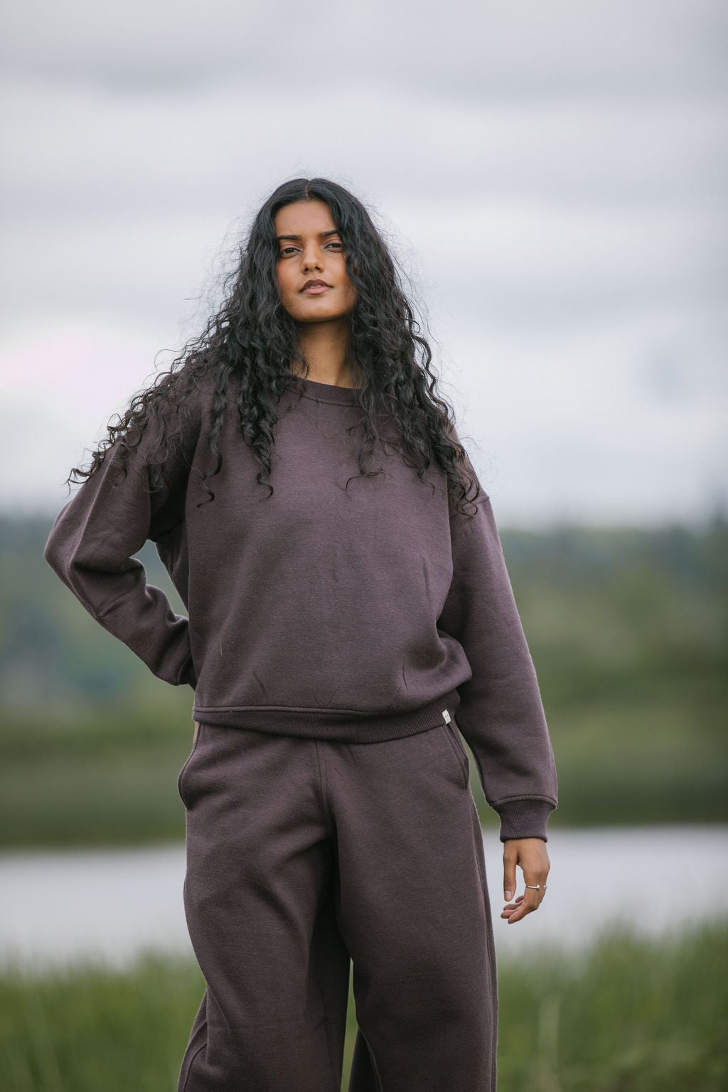 Merino Crew Sweatshirt | Model is wearing size XSmall, height 5.4"