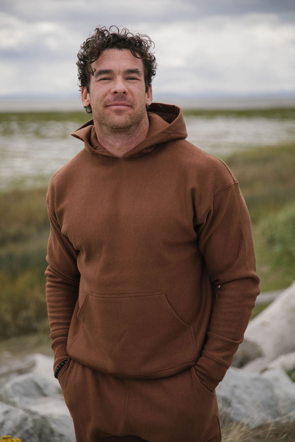 Merino Hoodie | Model is wearing size XLarge