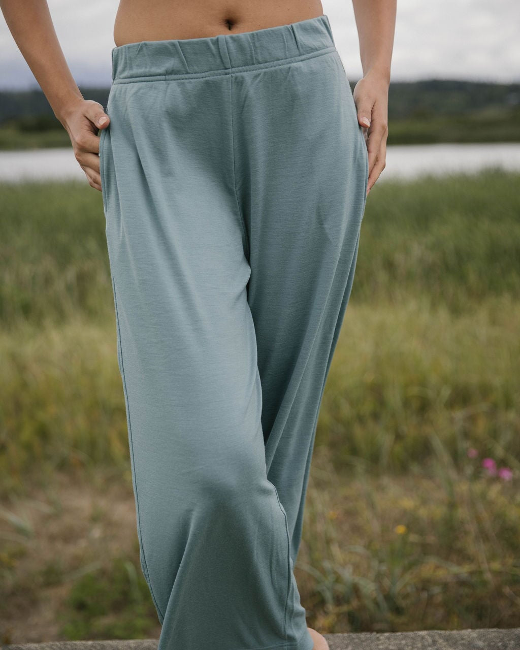 Merino Flowy Pants | Model is wearing size Small, Height 5.9"
