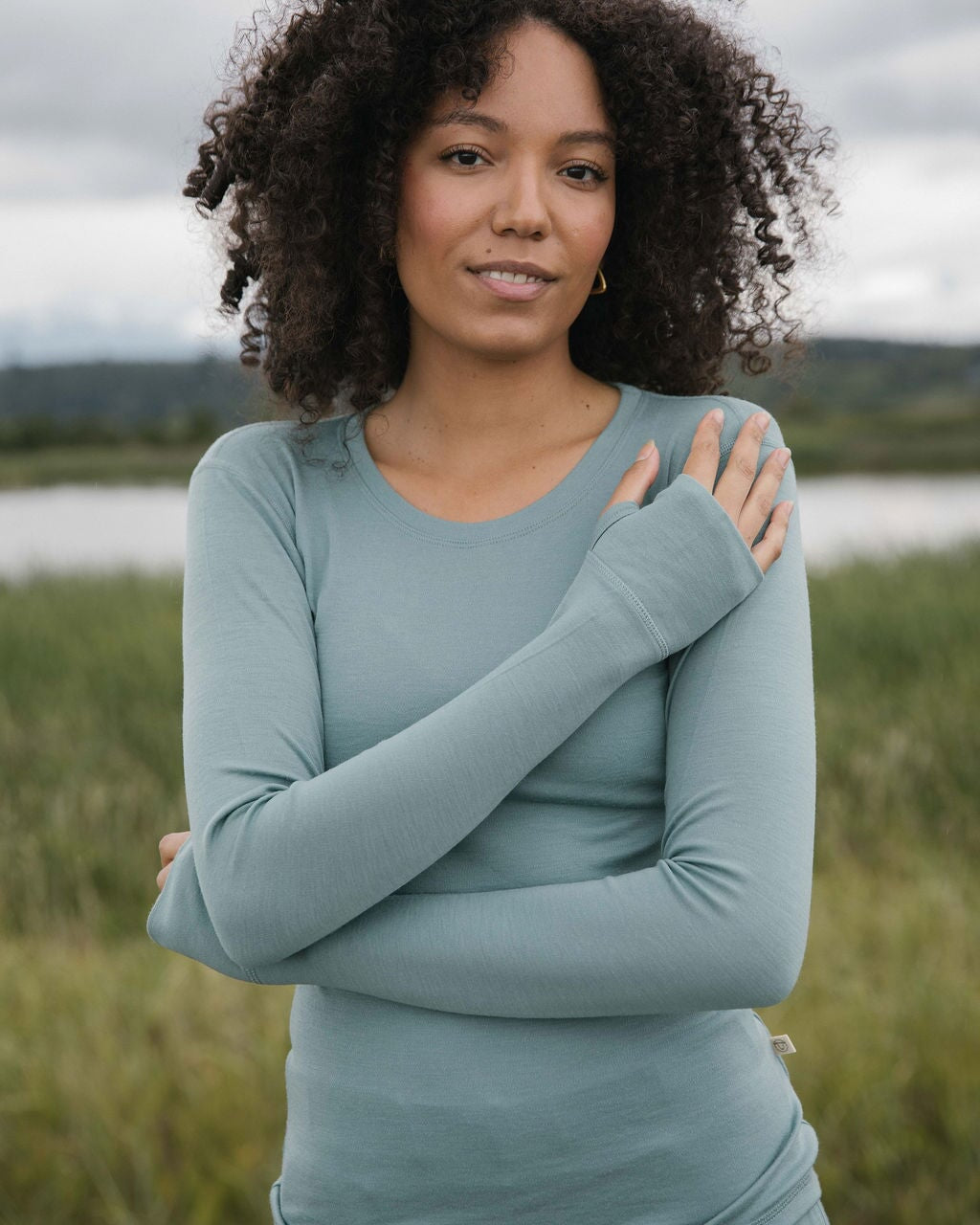 Merino Thermal Top | Model wearing size Small, height 5.9"