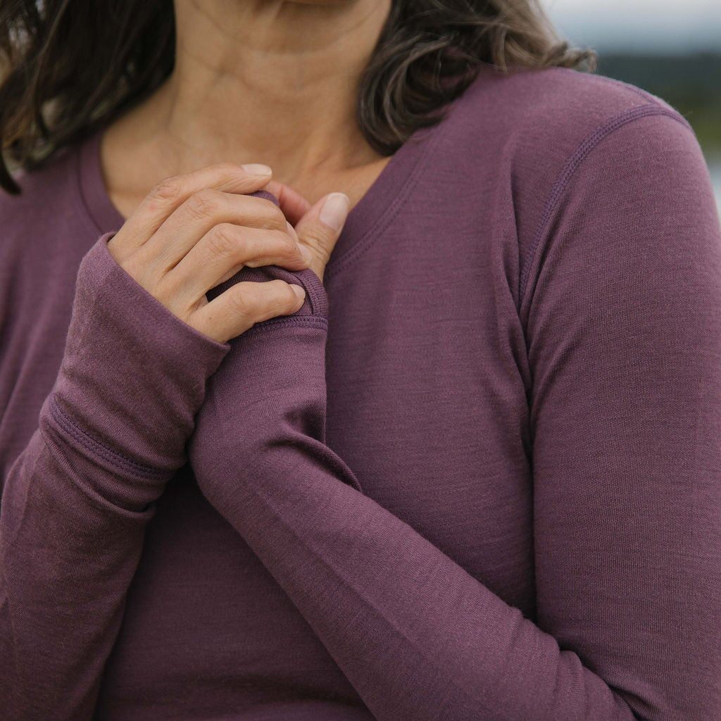 Merino Interlock Thermal Top with Thumbholes