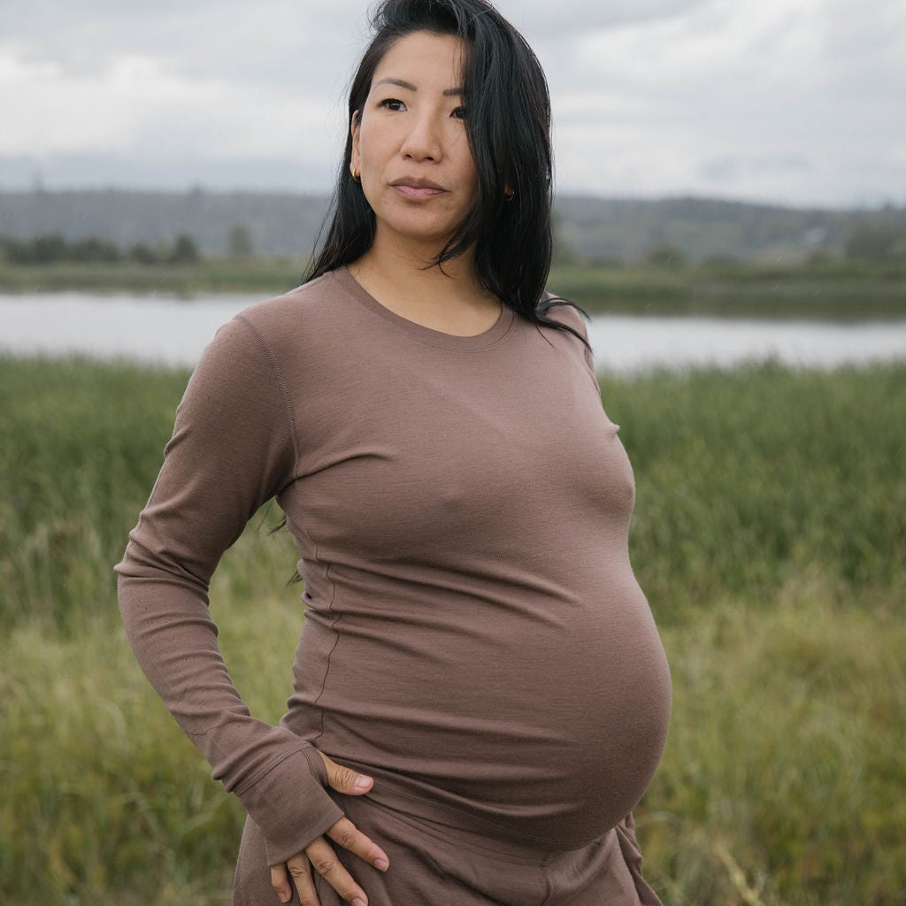 Merino Thermal Top | Model wearing size Large, 8mths pregnant