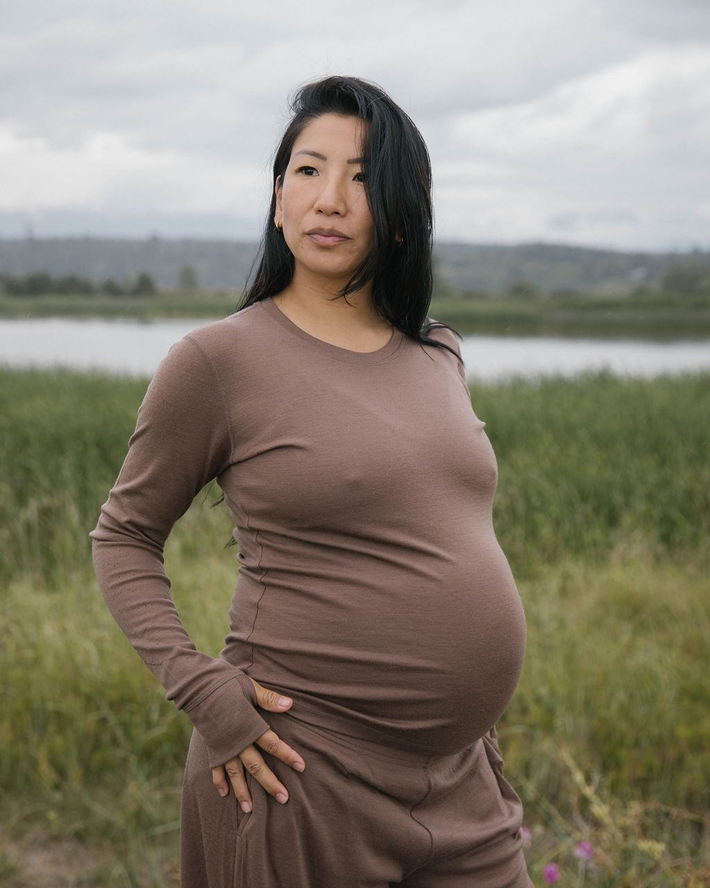 Merino Thermal Top | Model wearing size Large, 8mths pregnant
