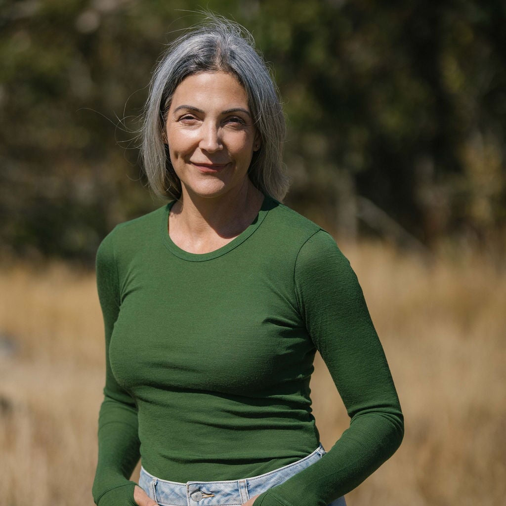 Merino Long Sleeve Top With Thumbholes