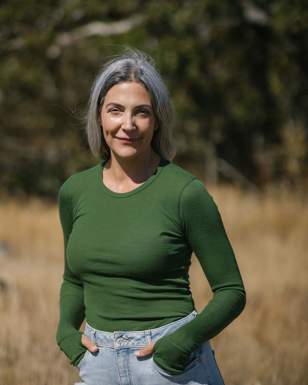 Merino Long Sleeve Top With Thumbholes