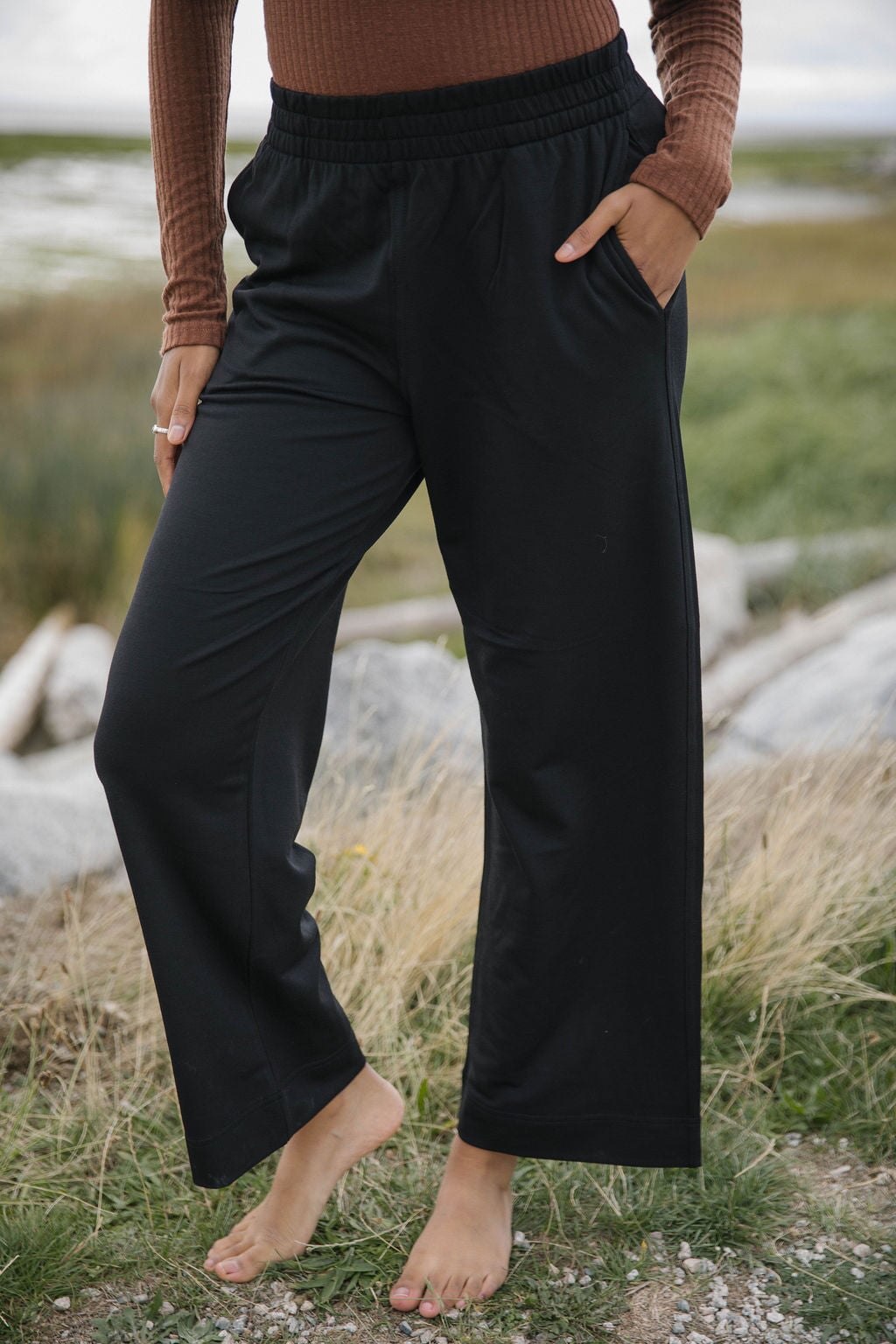 Wide Leg Lounge Pants | Model is wearing size XSmall, height 5.4"