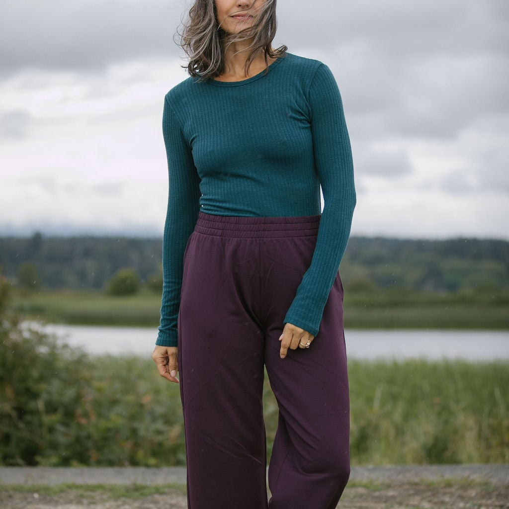 Wide Leg Lounge Pants | Model is wearing size Medium, height 5.11"