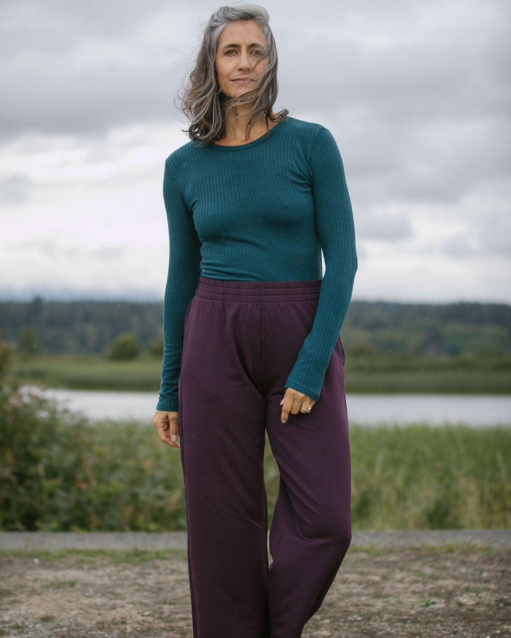 Wide Leg Lounge Pants | Model is wearing size Medium, height 5.9"