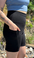 Pocket Bike Shorts | Esther is wearing size Medium, height is 5.5"