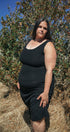 Rib Pencil Skirt | Sybil is wearing size 3XLarge, height 5.6"