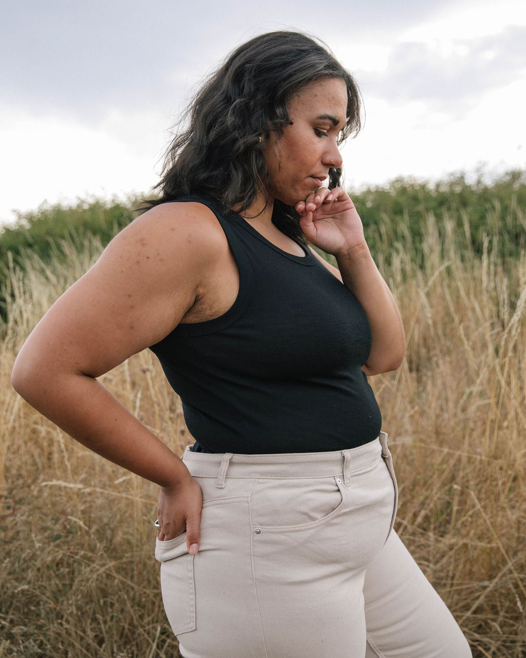 Undershirt | Chiana is wearing size 2XLarge, height 5.7"