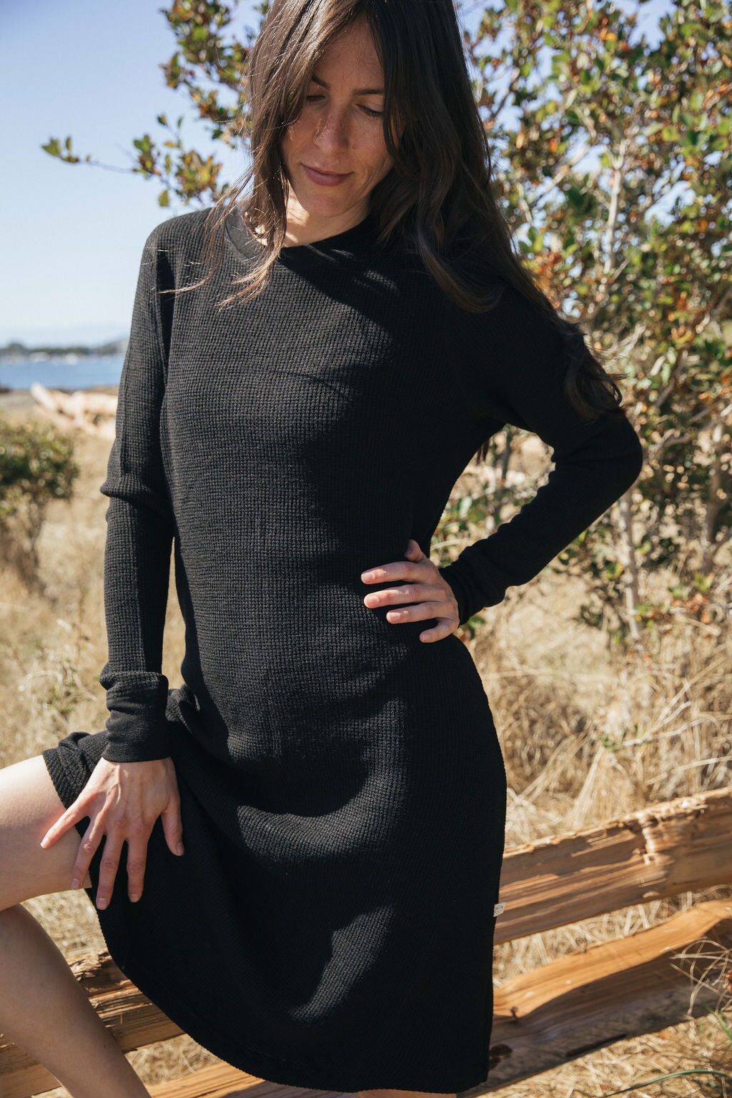 Waffle Dress | Sybil is wearing size XSmall, height 5.7"