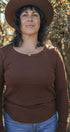 Waffle Top | Norah is wearing size Large, height 5.6"