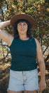 Waffle Tank | Norah is wearing size Large, height 5.6"