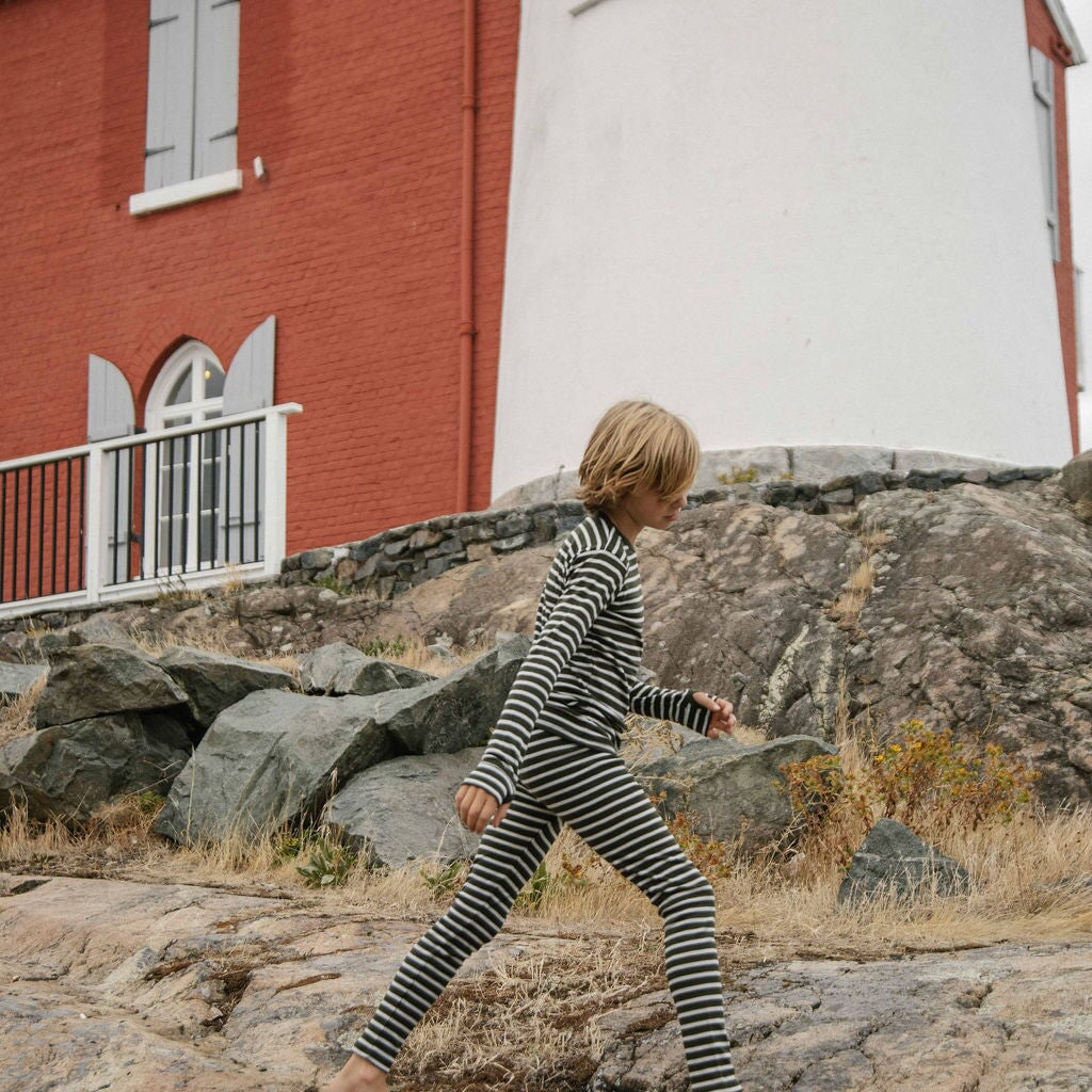 Big Kids Thermal Bottoms - Stripes