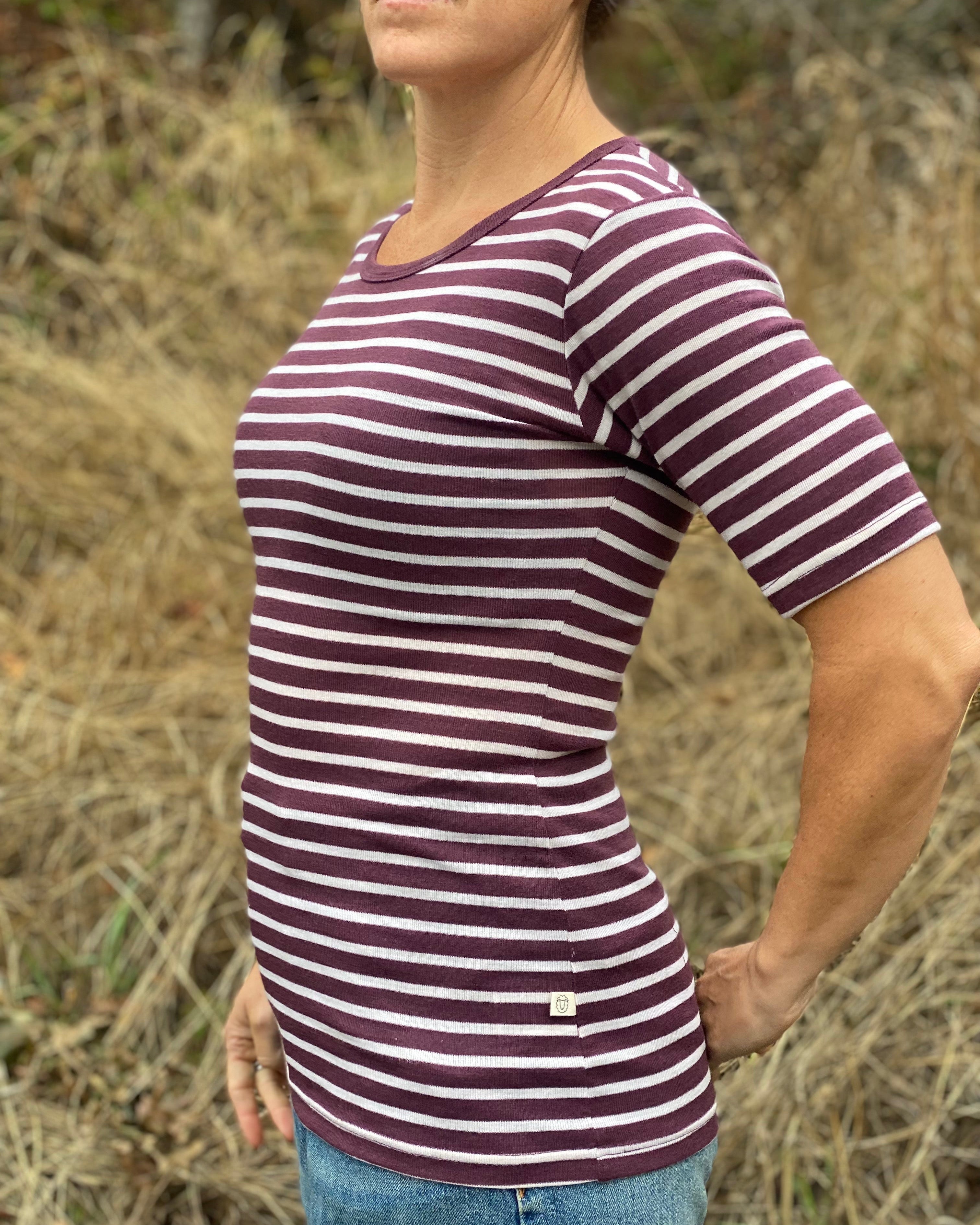 Fitted T-Shirt in Stripes - Final Sale