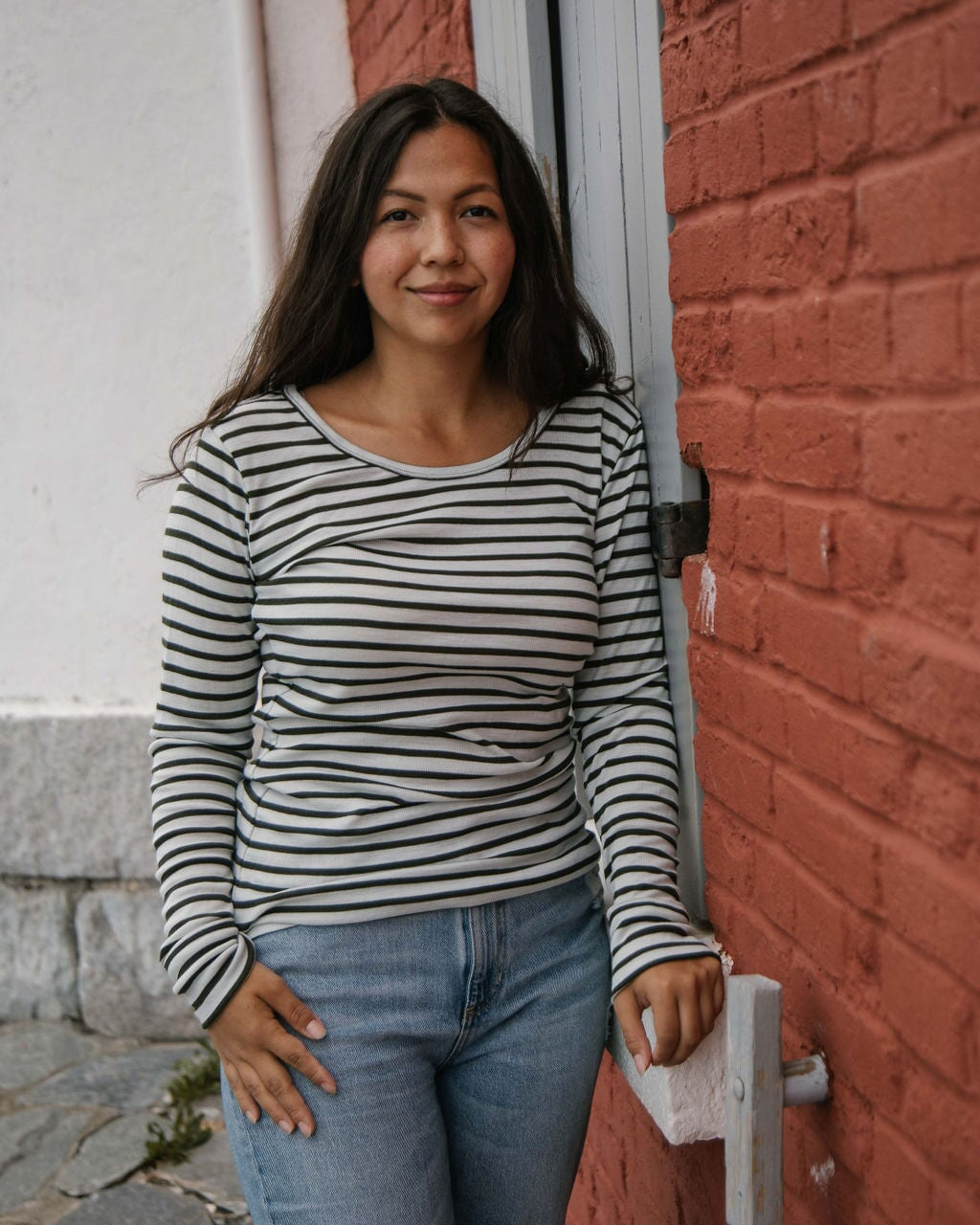 Scoop Top in Stripes - Final Sale