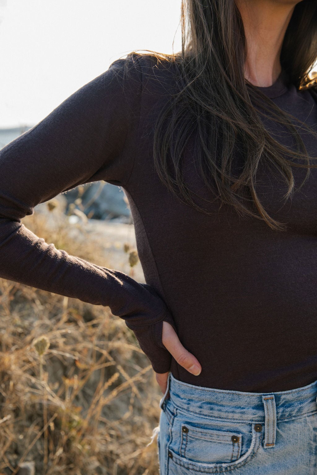 Long Sleeve Top With Thumbholes – Simply Merino